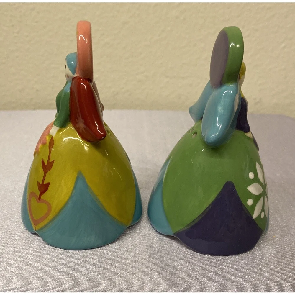 World Market Salt & Pepper Shakers Folkloric Colorful Angels Figurines